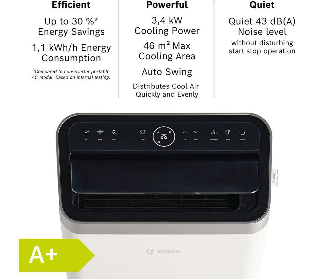 BOSCH Cool 5100 Portable 3-in-1 Air Conditioner & Dehumidifier - White image number 6 of 7