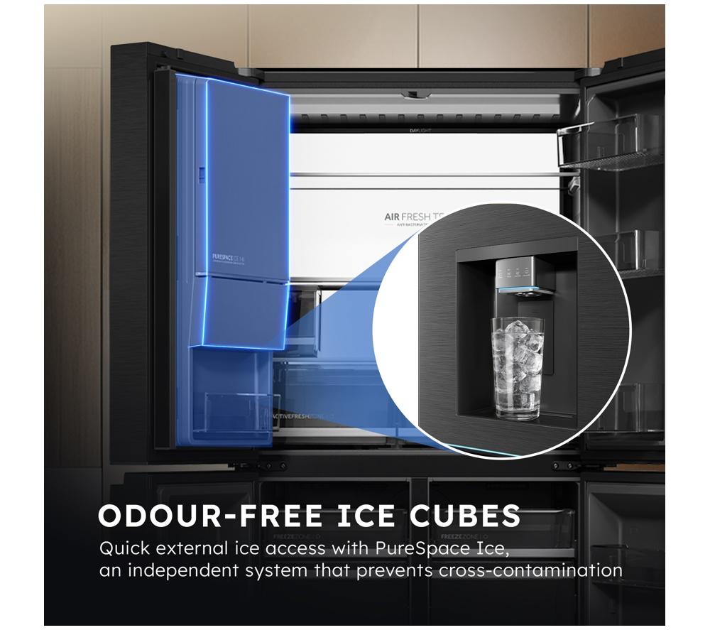 HAIER Horizon Cube Series 9 HCW99F18DIMB American-Style Smart Fridge Freezer - Obsidian Steel image number 7 of 19