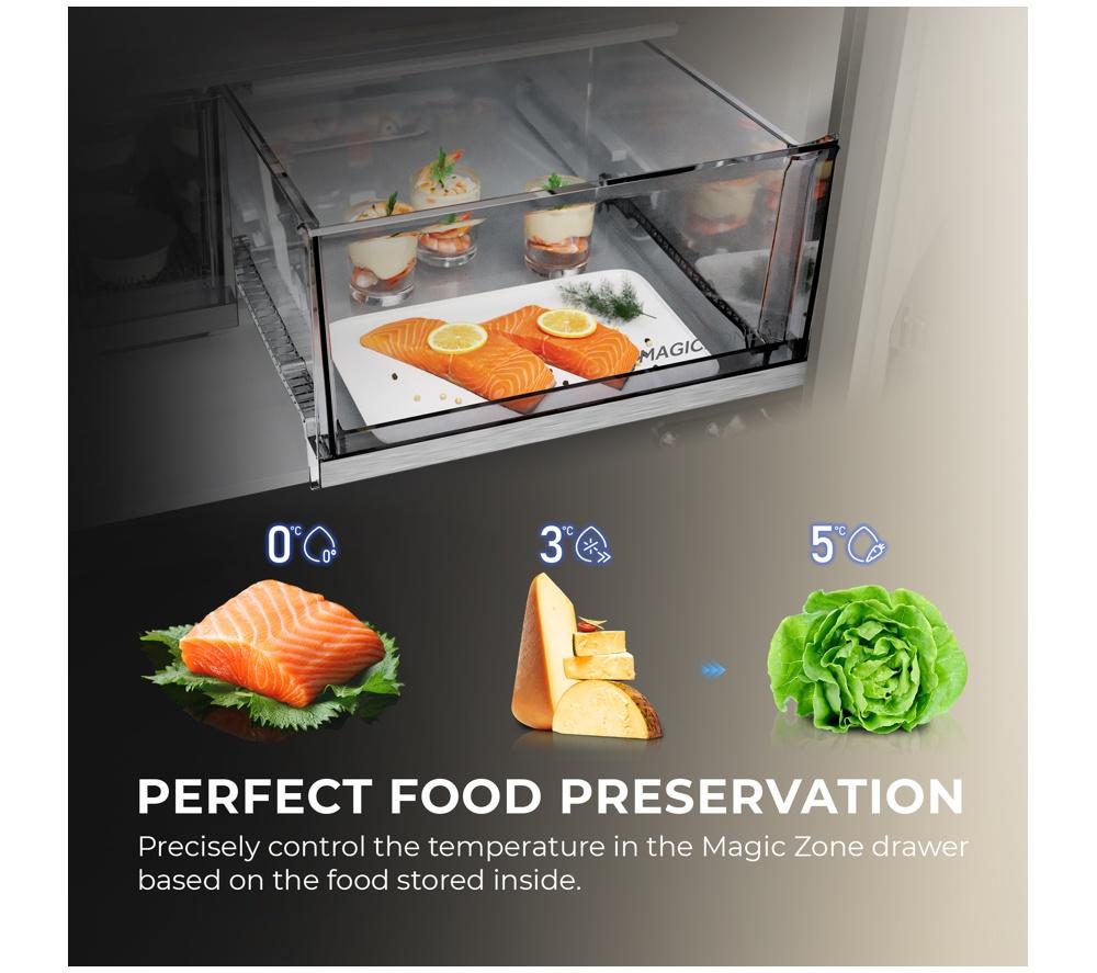 HAIER Horizon Cube Series 9 HCW99F18DIMB American-Style Smart Fridge Freezer - Obsidian Steel image number 8 of 19