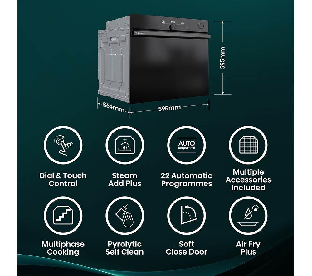 HISENSE Hi6 SE BSA66331PBDGUK Electric Pyrolytic Oven - Jet Black image number 2 of 19