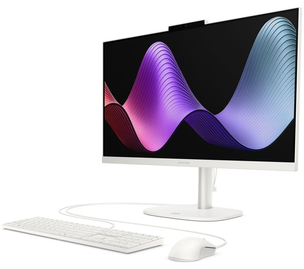 HP OmniStudio 27-cw0006na 27" All-in-One Next Gen AI PC - AMD Ryzen AI 7, 512 GB SSD, White image number 3 of 7