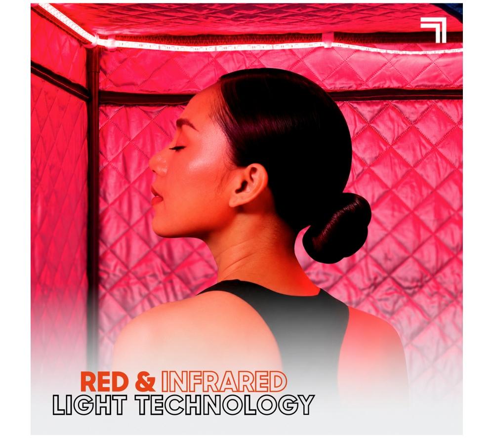SHARPER IMAGE Portable Steam Sauna Tent & Red Light - Blue image number 2 of 5