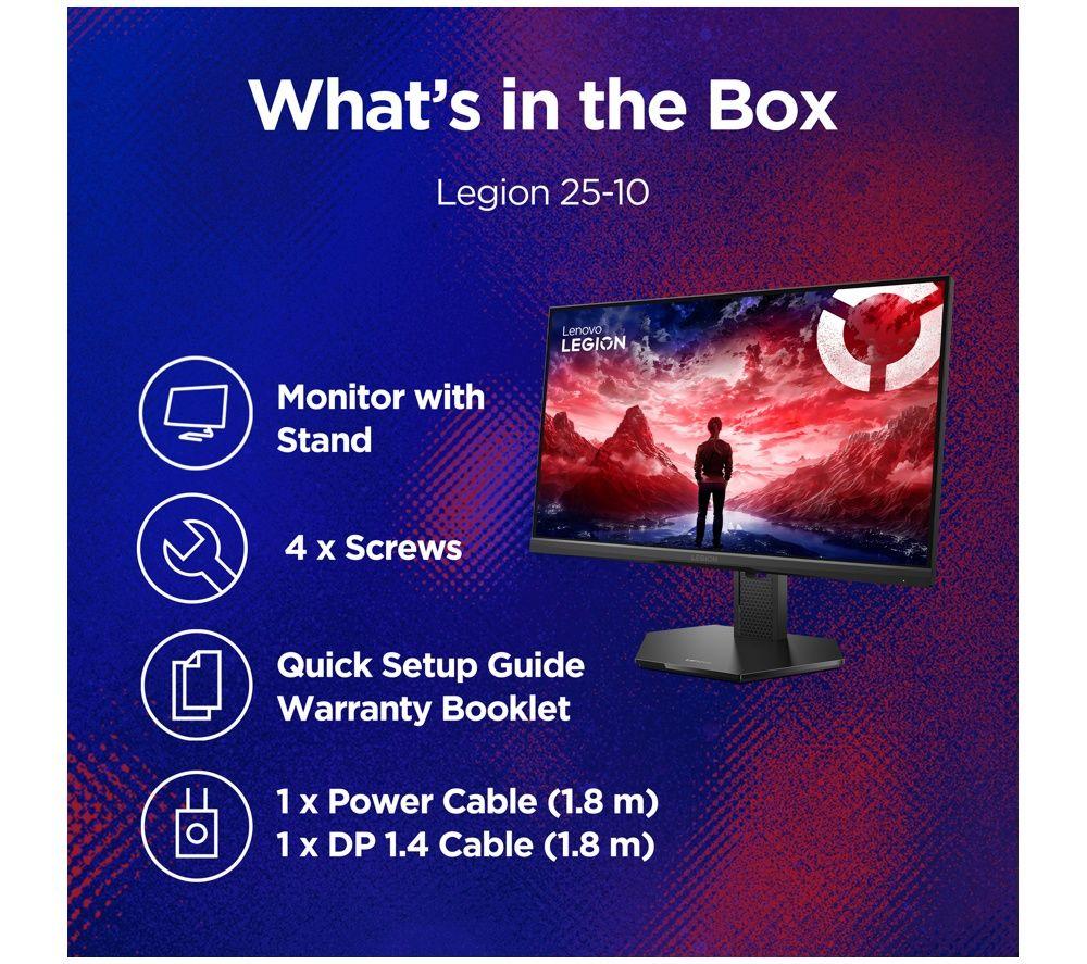 LENOVO Legion 25-10 Full HD 24.5" IPS LCD Gaming Monitor - Black image number 5 of 6