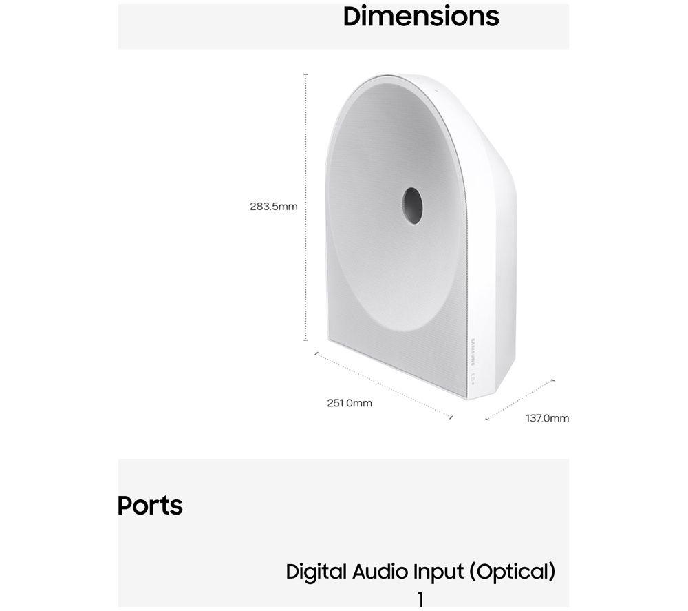 SAMSUNG Music Studio 5 HW-LS51H/XU Wireless Multi-room Speaker - White image number 8 of 8