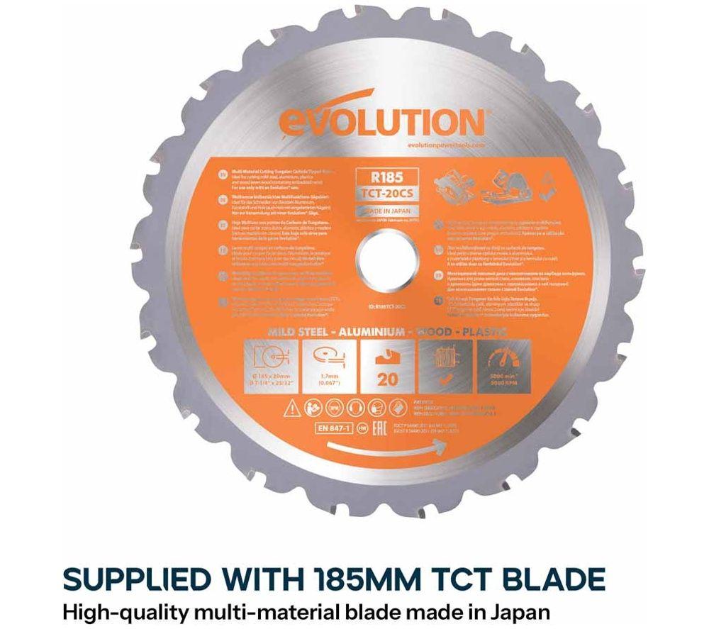 EVOLUTION R185CCS 185 mm Circular Saw - Black image number 2 of 5