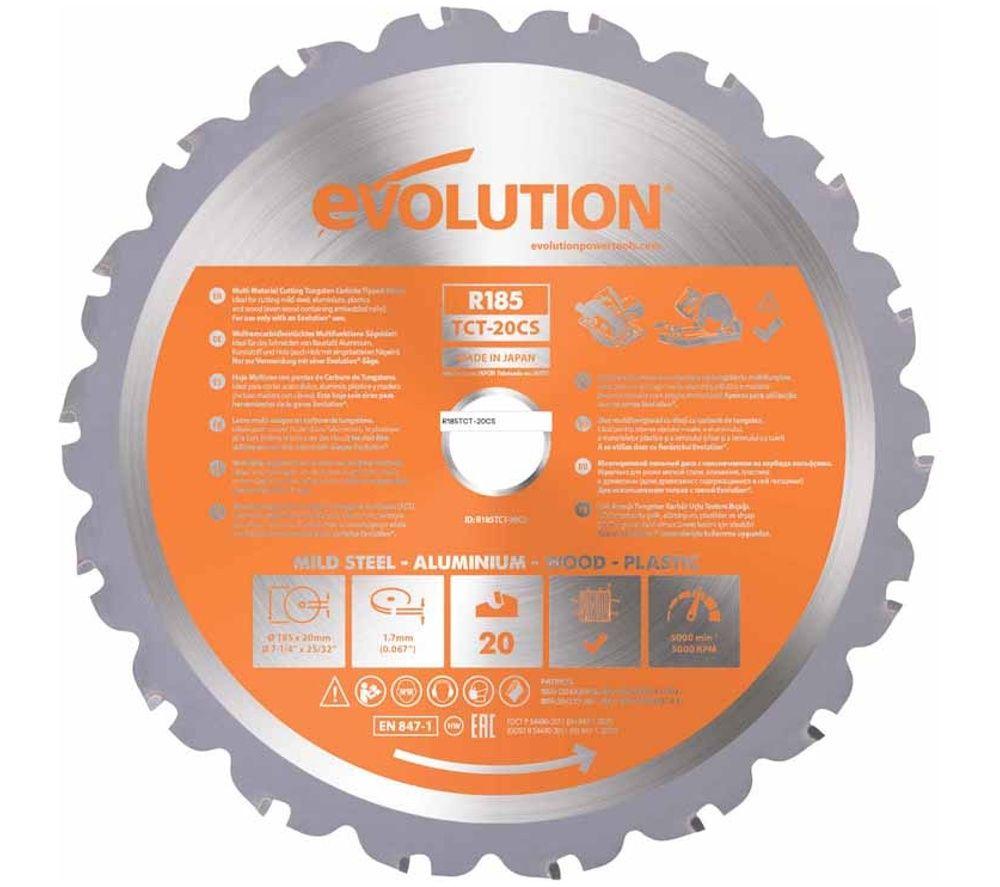 Evolution R185TCT-20CS Multi-Material Circular Saw Blade - Silver