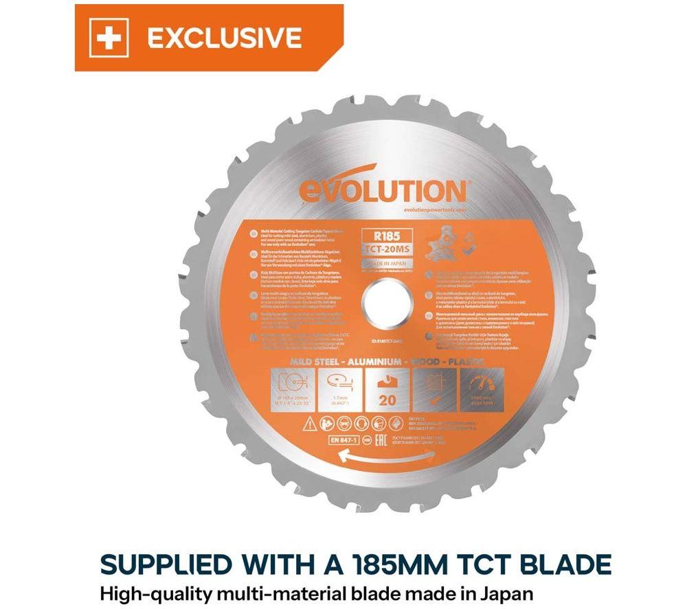 EVOLUTION R185SMS+ 185 mm Sliding Mitre Saw - Black image number 3 of 5