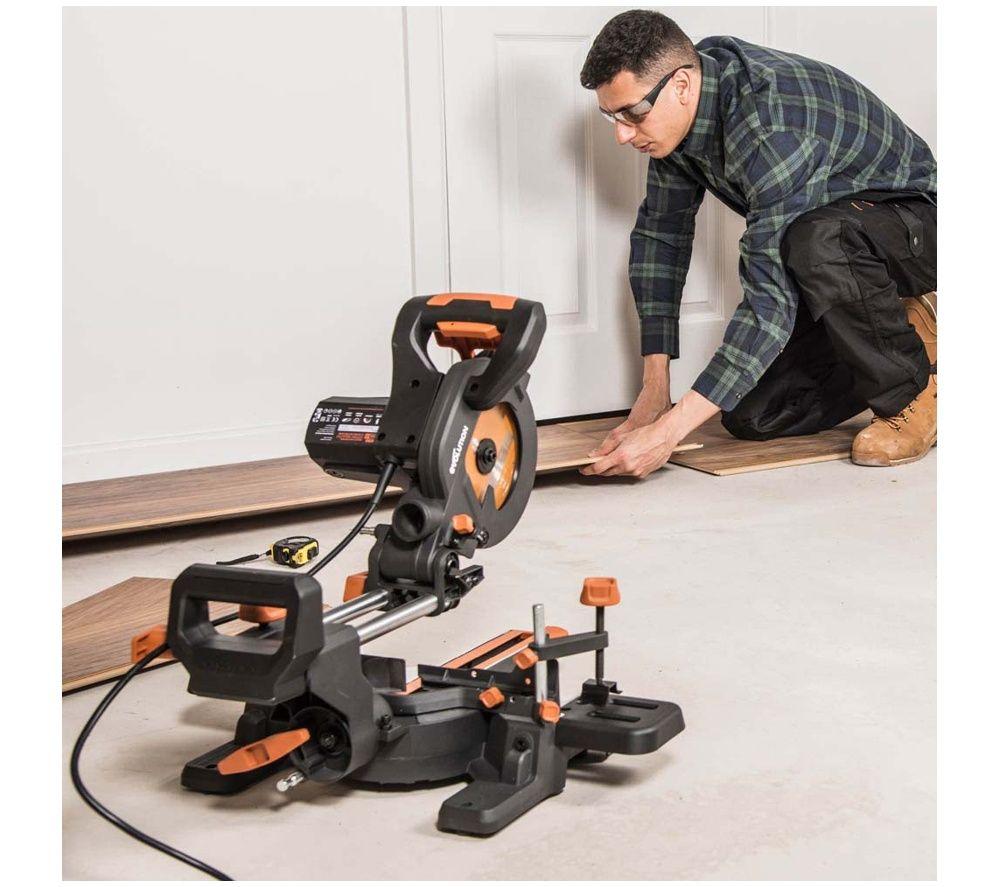 EVOLUTION R185SMS+ 185 mm Sliding Mitre Saw - Black image number 4 of 5