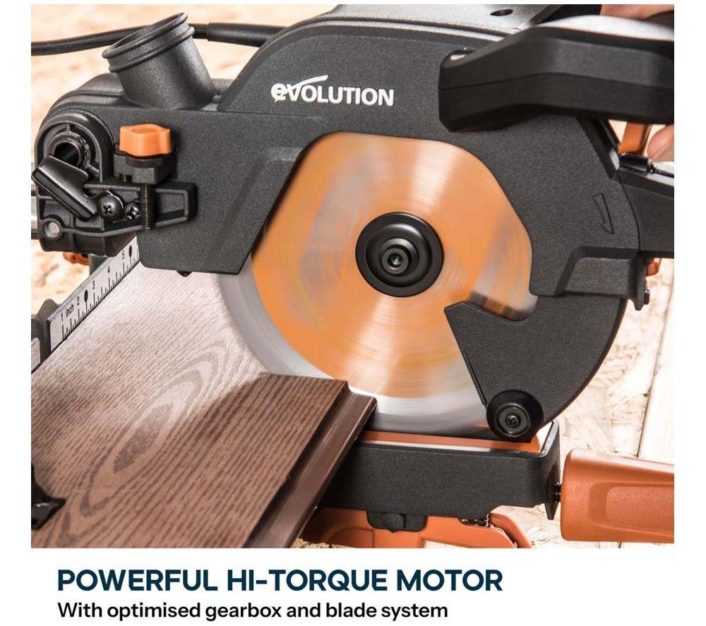 EVOLUTION R185SMS+ 185 mm Sliding Mitre Saw - Black image number 5 of 5