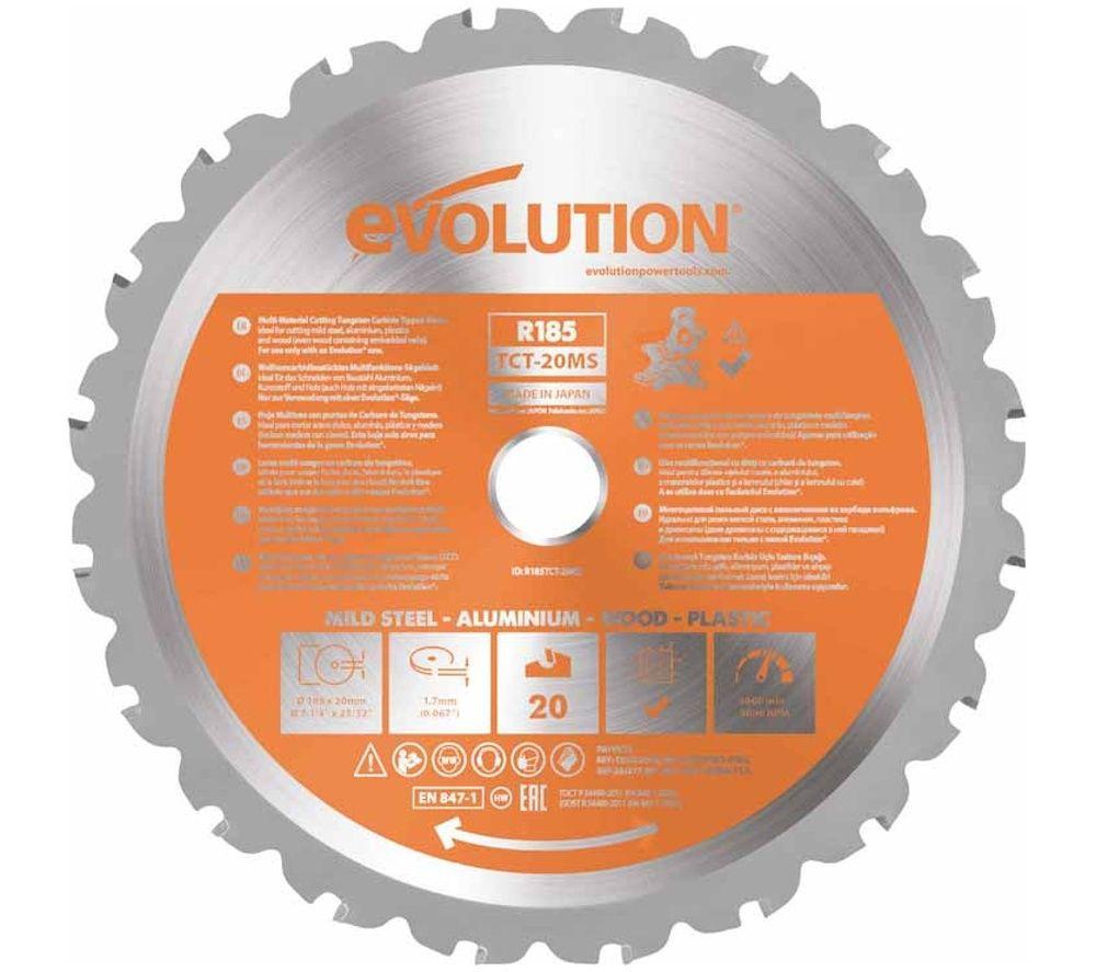 EVOLUTION R185TCT-20MS Multi-Material Mitre Saw Blade - Silver