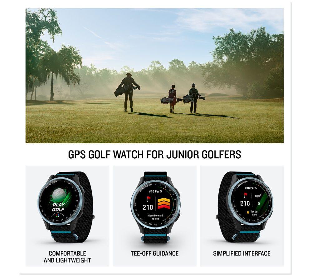 GARMIN Approach J1 Kids Golf Smart Watch - Cloud Blue Aluminium with Black Fabric Band image number 2 of 6