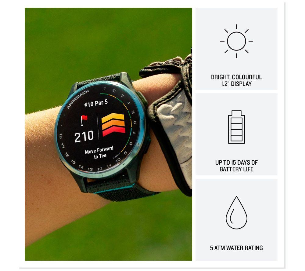 GARMIN Approach J1 Kids Golf Smart Watch - Cloud Blue Aluminium with Black Fabric Band image number 3 of 6