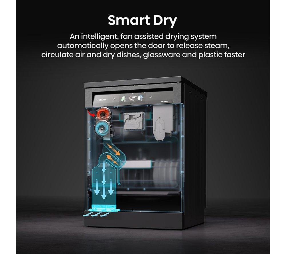 HISENSE Hi9 HS693A90ADBX Full-size WiFi-enabled Dishwasher - Black Inox image number 4 of 20