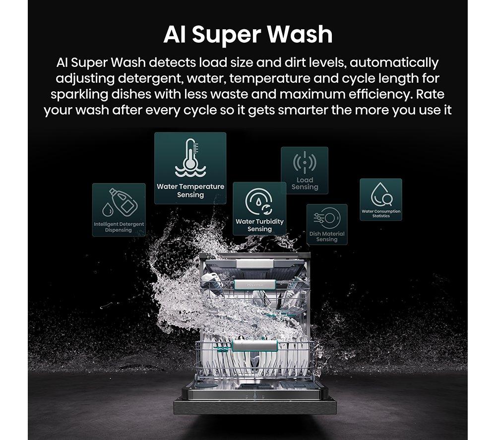 HISENSE Hi9 HS693A90ADBX Full-size WiFi-enabled Dishwasher - Black Inox image number 6 of 20