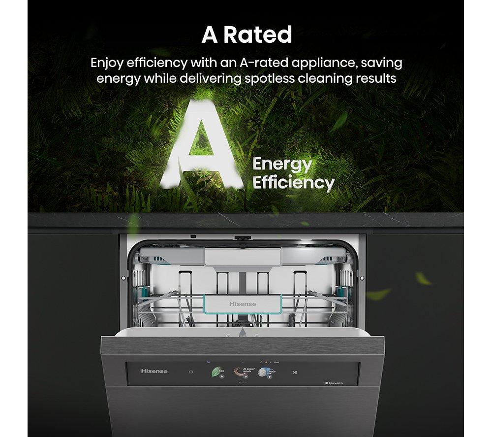 HISENSE Hi9 HS693A90ADBX Full-size WiFi-enabled Dishwasher - Black Inox image number 11 of 20