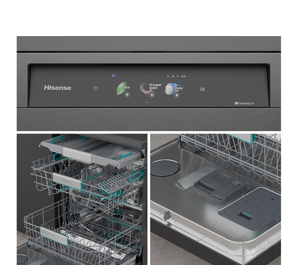 HISENSE Hi9 HS693A90ADBX Full-size WiFi-enabled Dishwasher - Black Inox image number 17 of 20