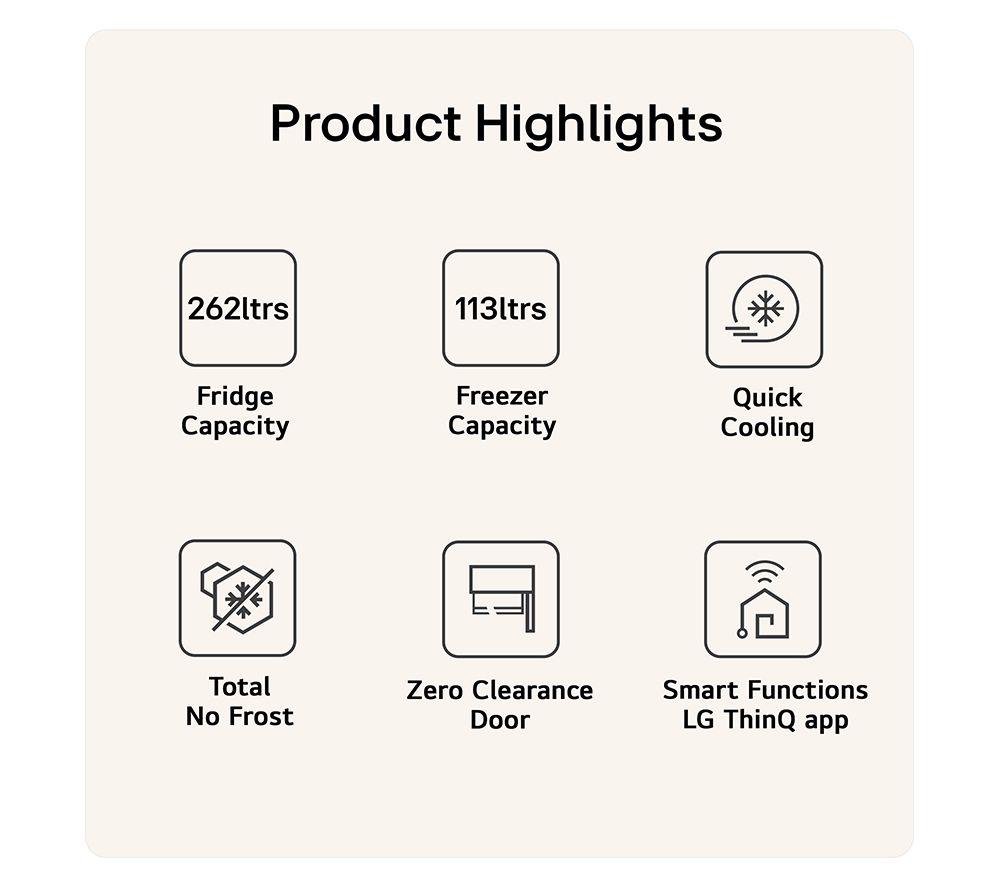 LG Fit & Max GBBS524CPY Smart 70/30 Fridge Freezer - Prime Silver image number 20 of 20