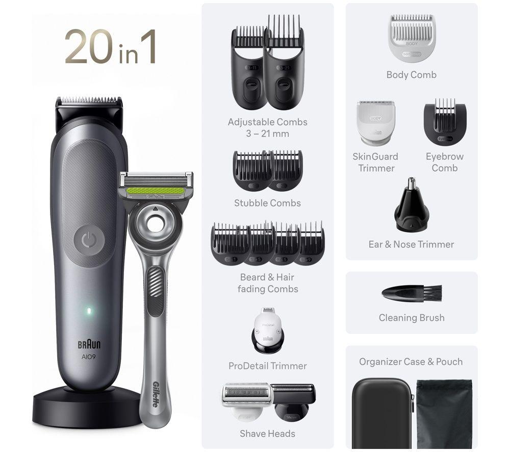 BRAUN All-in-One Series 9, AIO9540, 20in1 Grooming Kit - Grey image number 4 of 4