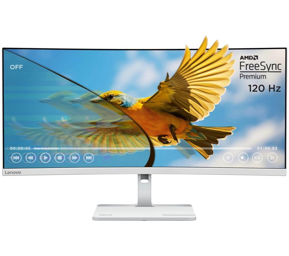 LENOVO L34W-4C Ultra-Wide Quad HD 34&rdquo; Curved VA Monitor - Grey image number 4 of 10