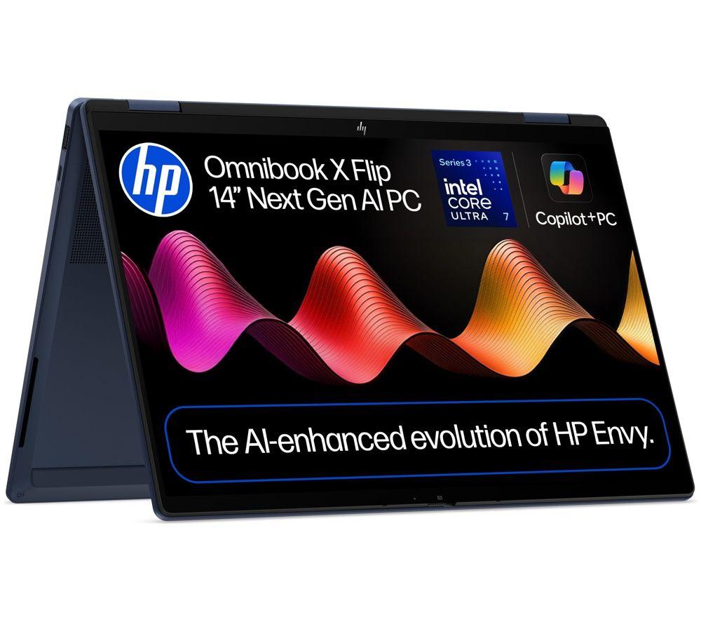 HP OmniBook X Flip 14inch 2 in 1 Laptop - IntelÂ® Coreâ„¢ Ultra 7, 1 TB SSD, Blue