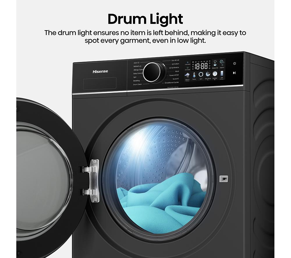 HISENSE KitchenFit 3i Series WF3I9043BBFS2 WiFi-enabled 9 kg 1400 Spin Washing Machine - Black image number 21 of 31