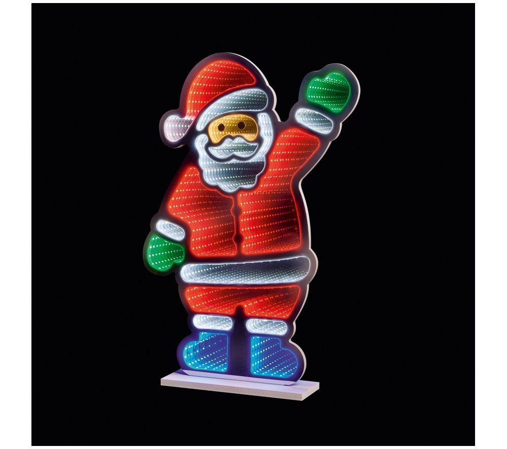 PREMIER Standing Waving Santa Infinity Mirror with Multicolour LEDs - 40 cm image number 2 of 5