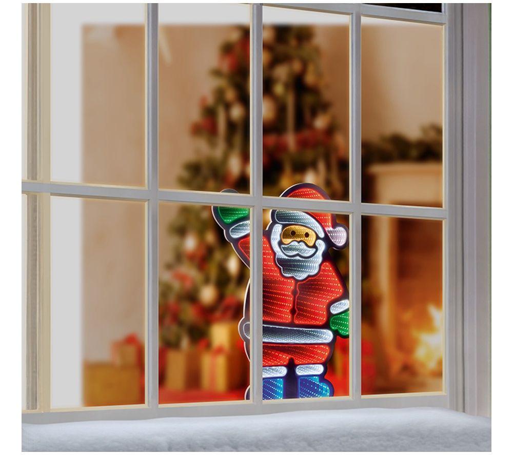 PREMIER Standing Waving Santa Infinity Mirror with Multicolour LEDs - 40 cm image number 4 of 5