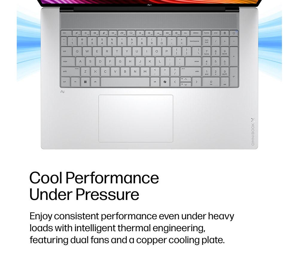 HP OmniBook X NGAI 17.3" Laptop - Intel&reg; Core&trade; Ultra 5, 512 GB SSD, Silver image number 7 of 23