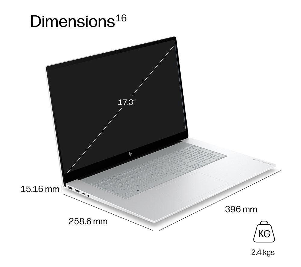 HP OmniBook X NGAI 17.3" Laptop - Intel&reg; Core&trade; Ultra 5, 512 GB SSD, Silver image number 13 of 23