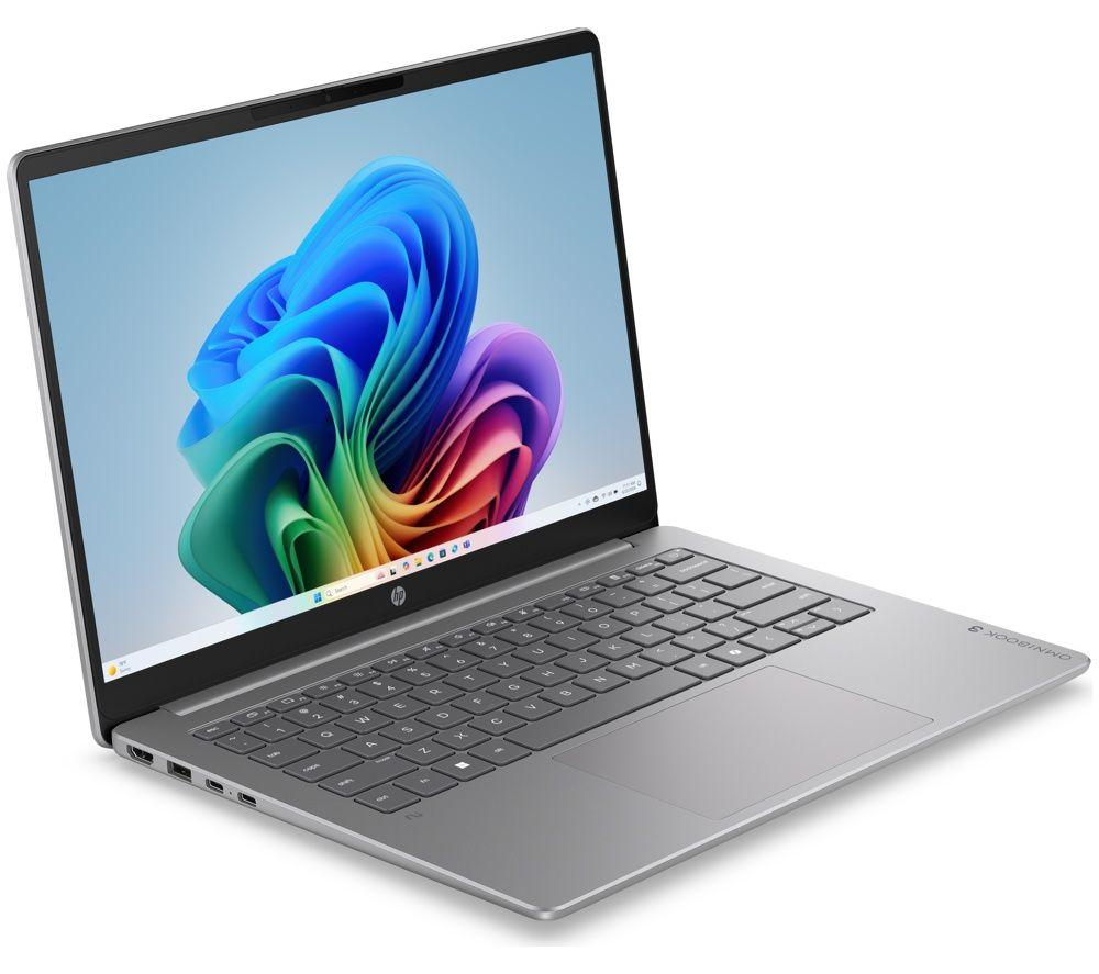 HP OmniBook 3 NGAI 14" Laptop - Snapdragon X, 256 GB SSD, Silver image number 3 of 5