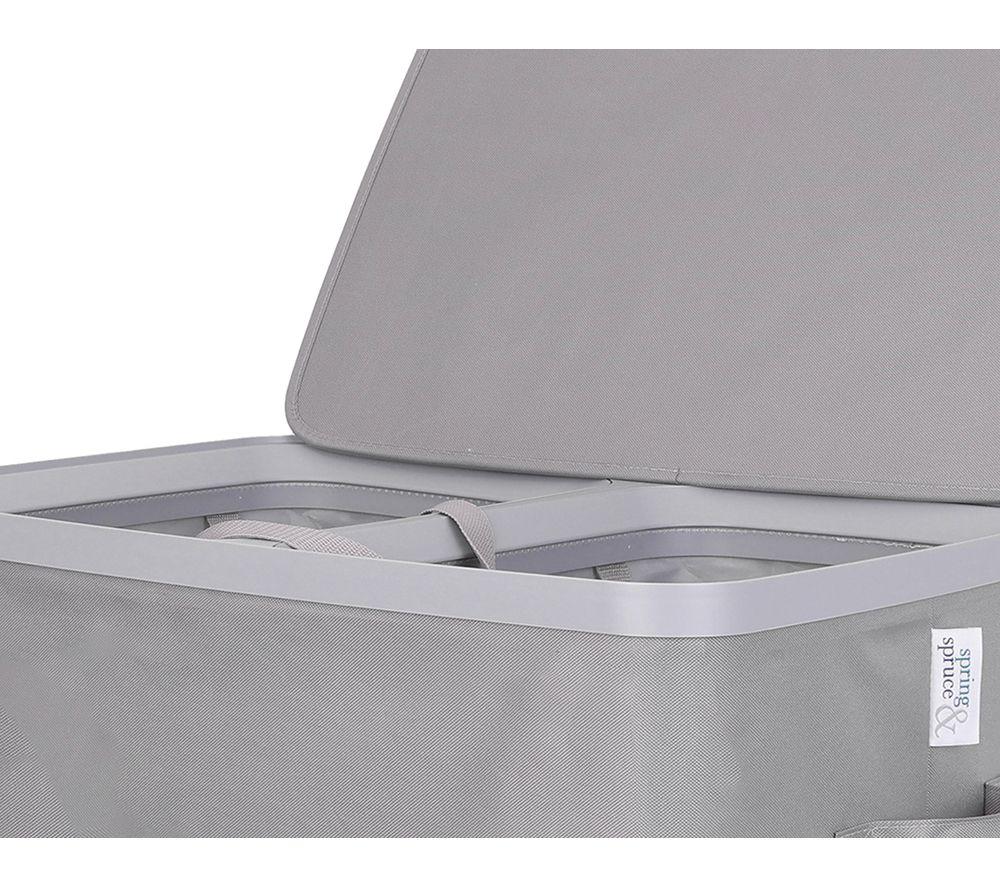 SPRING & SPRUCE 2959 Dual-Zone Laundry Basket - Grey image number 2 of 6