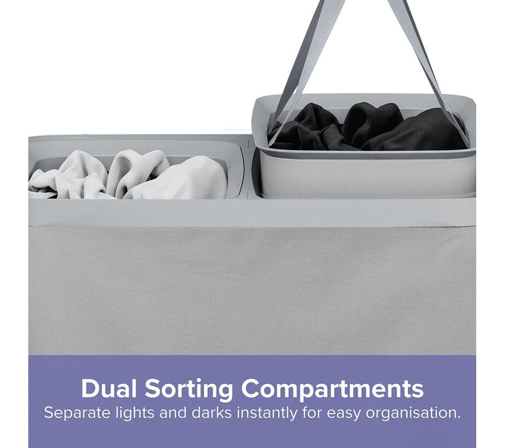 SPRING & SPRUCE 2959 Dual-Zone Laundry Basket - Grey image number 4 of 6