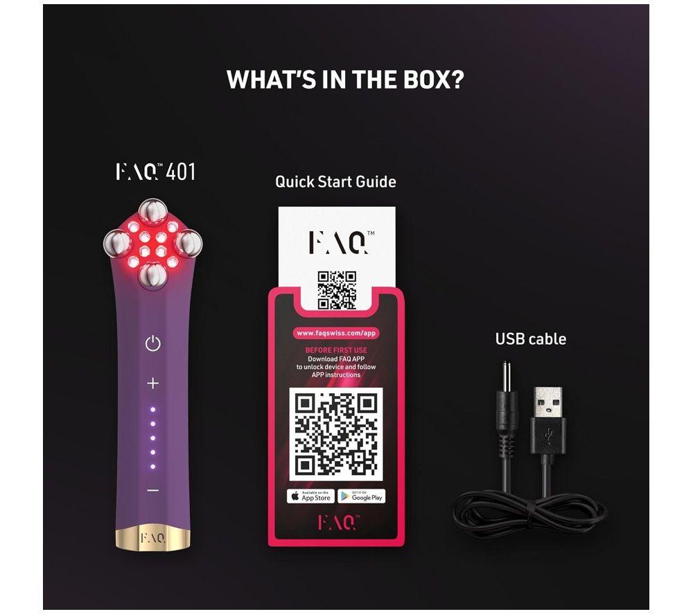 FOREO FAQ 402 Microcurrent & LED Light Therapy Toning Device - Purple image number 6 of 6