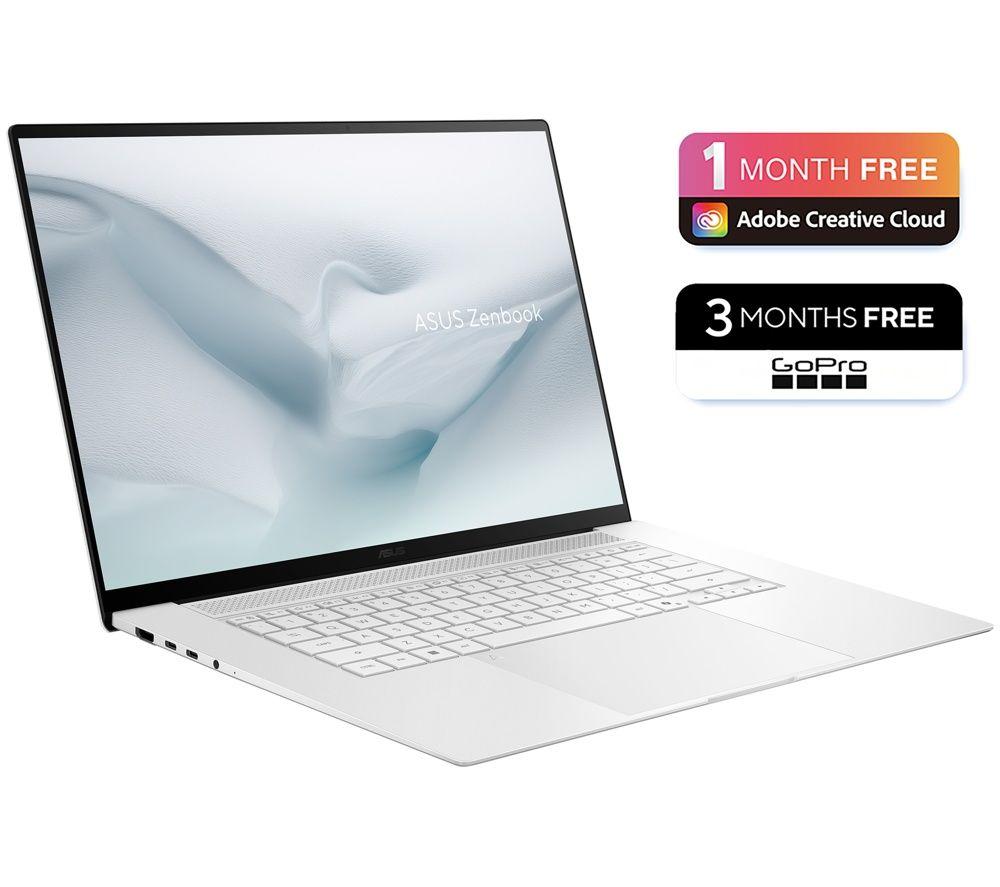 ASUS Zenbook S16 OLED 16" Laptop, Copilot+ PC - AMD Ryzen AI 9, 512 GB SSD, White image number 2 of 6