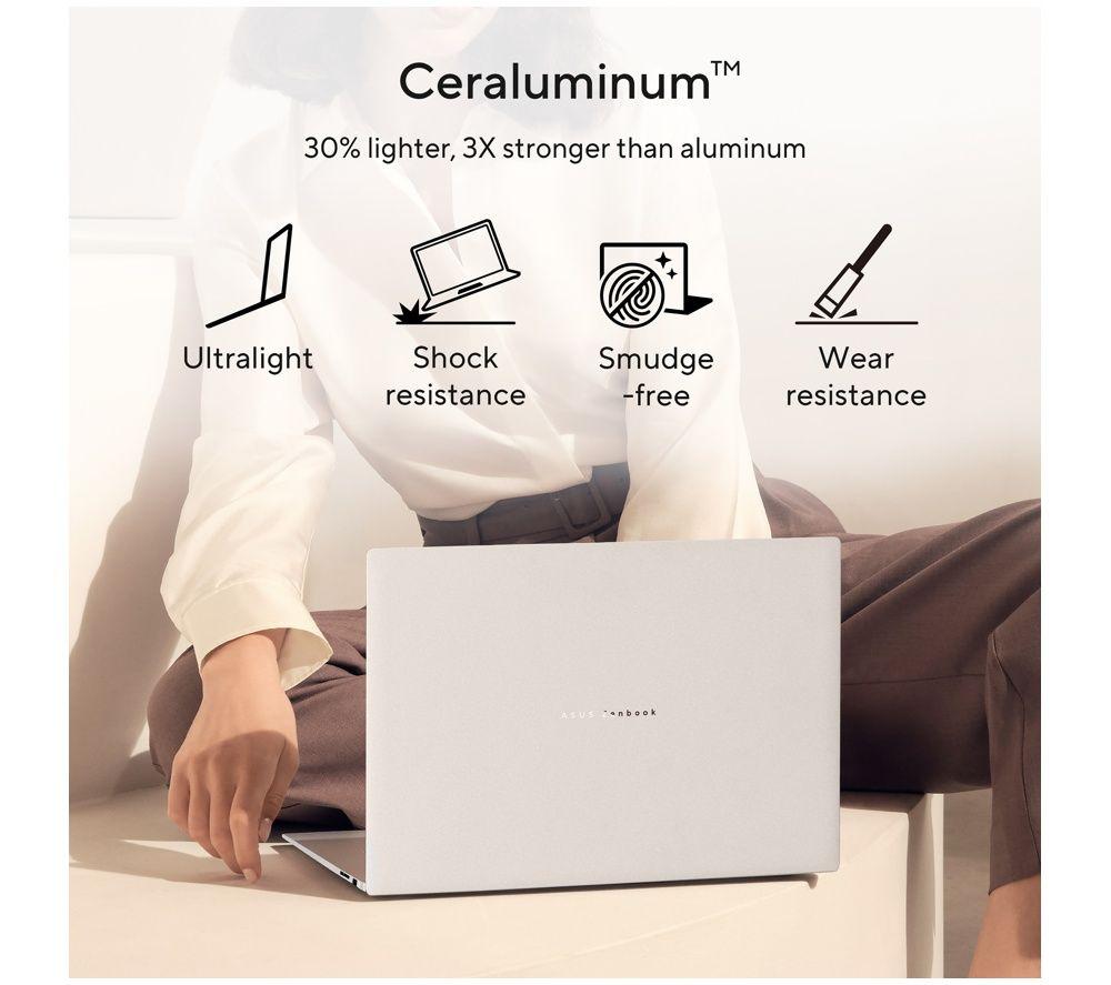 ASUS Zenbook S16 OLED 16" Laptop, Copilot+ PC - AMD Ryzen AI 9, 512 GB SSD, White image number 3 of 6