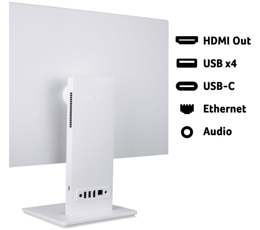 ACER Aspire S24B 23.8" All-in-One PC - Intel&reg; Core&trade; Ultra 5, 512 GB SSD, White image number 2 of 5