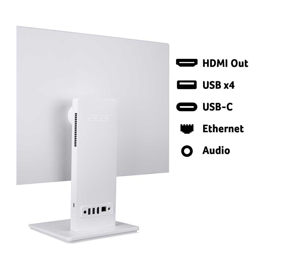 ACER Aspire S24B 23.8" All-in-One PC - Intel&reg; Core&trade; Ultra 5, 512 GB SSD, White image number 6 of 7