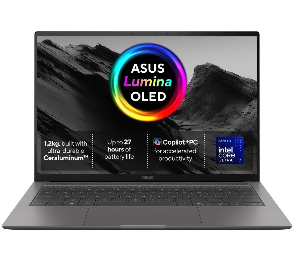 ASUS Zenbook S14 14inch Laptop, Copilot PC - IntelÂ®CoreÂ™ Ultra 7, 1 TB SSD, Antrim Grey