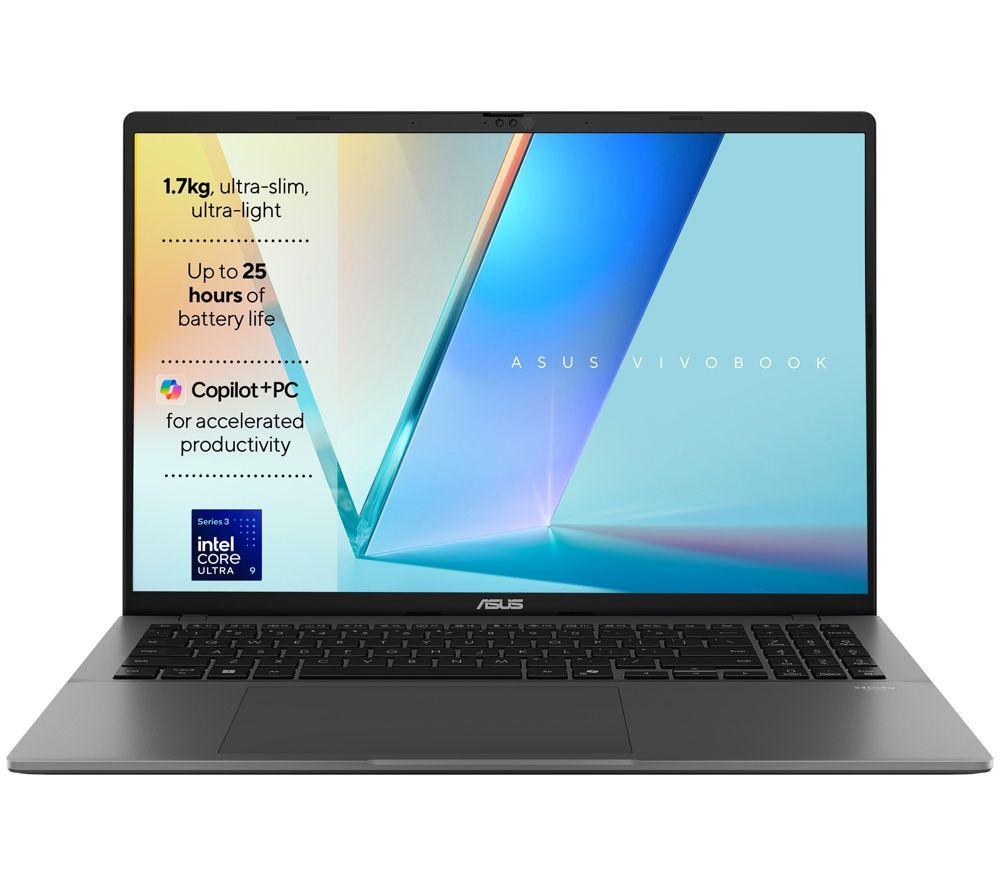 ASUS Vivobook S16 OLED 16inch Laptop, Copilot PC - IntelÂ®CoreÂ™ Ultra 9, 1 TB SSD, Matte Grey