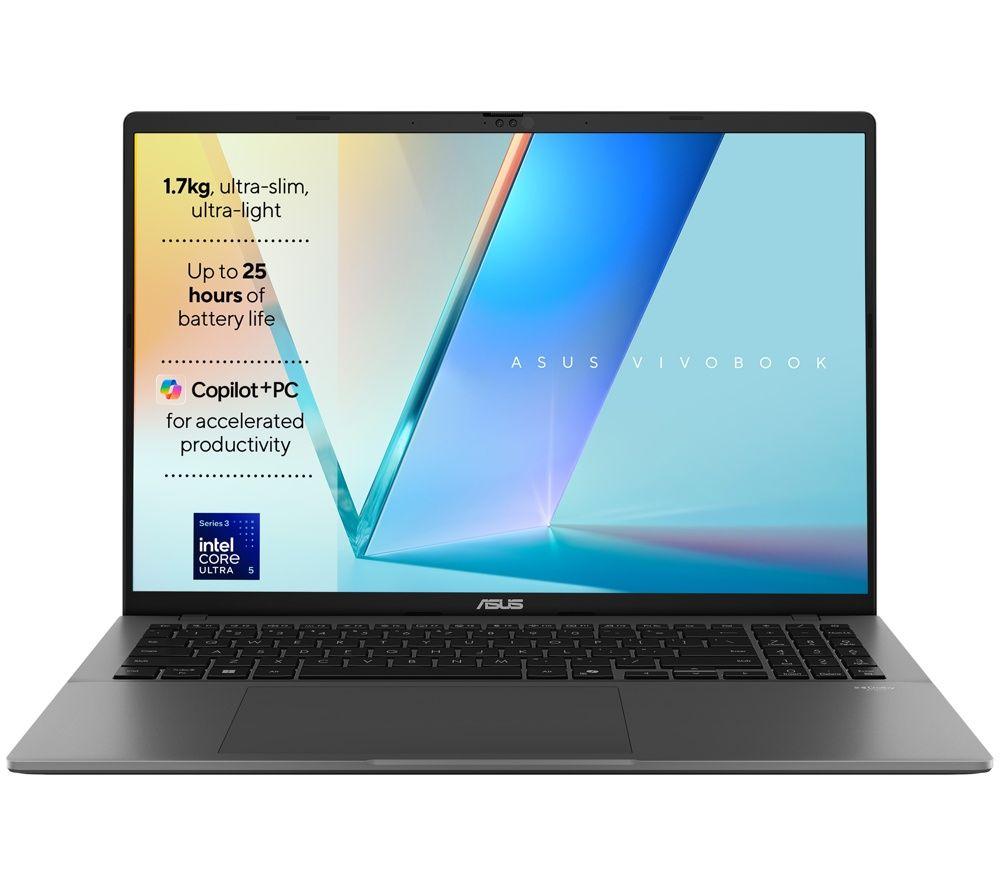 ASUS Vivobook S16 OLED 16inch Laptop, Copilot PC - IntelÂ®CoreÂ™ Ultra 5, 512 GB SSD, Matte Grey