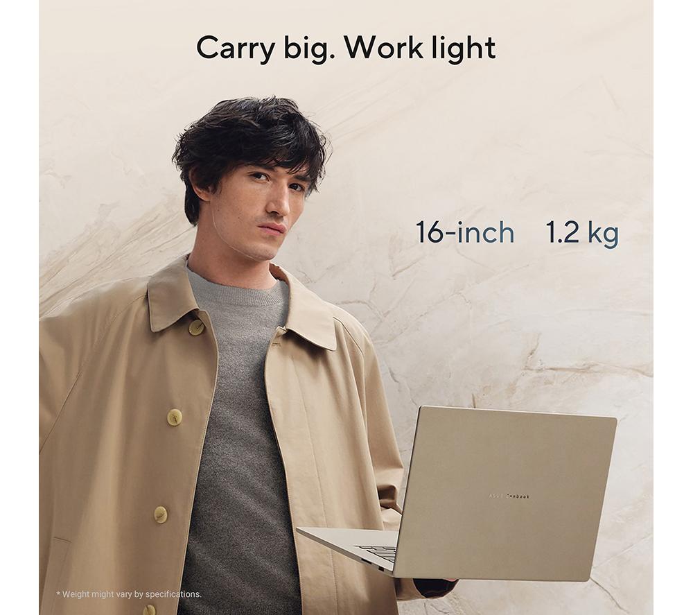 ASUS Zenbook A16 16" Laptop, Copilot+ PC &ndash; Snapdragon X, 512 GB SSD, Beige image number 5 of 13