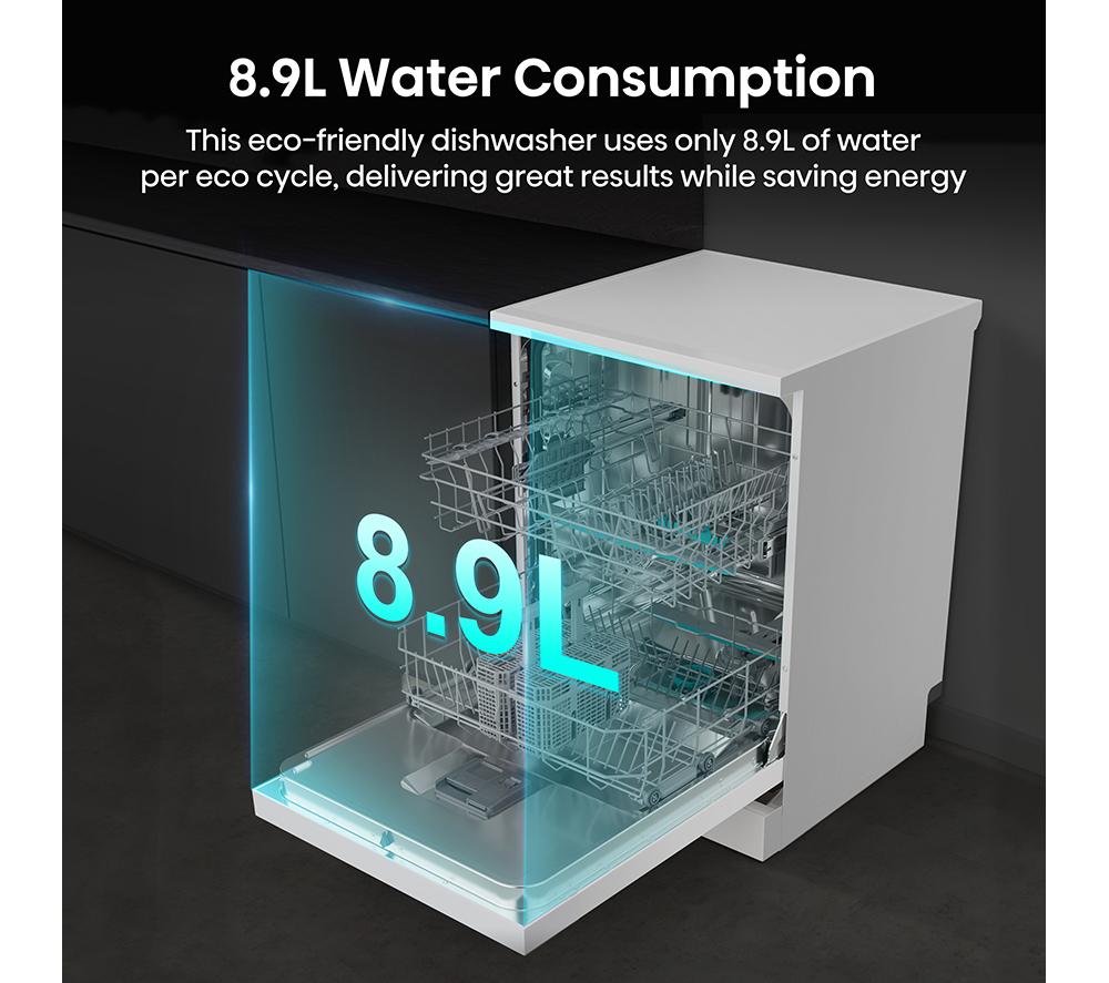 HISENSE Hi4 HS642B90W Full-size Dishwasher - White image number 5 of 19