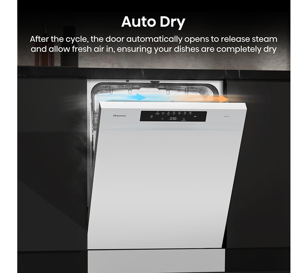 HISENSE Hi4 HS642B90W Full-size Dishwasher - White image number 7 of 19