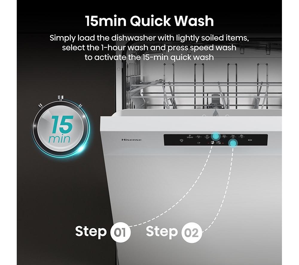 HISENSE Hi4 HS642B90W Full-size Dishwasher - White image number 8 of 19