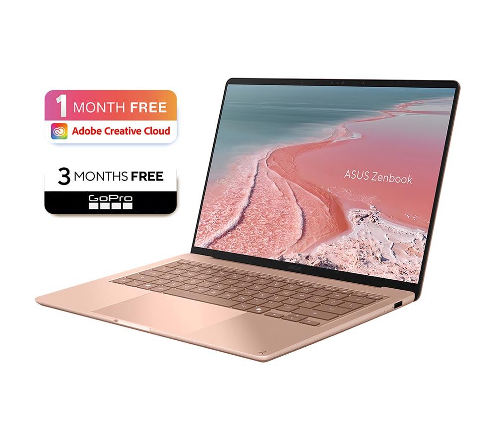 ASUS Zenbook 14 UX3480QA OLED 14" Laptop, Copilot+ PC &ndash; Snapdragon X, 512 GB SSD, Pink image number 2 of 12