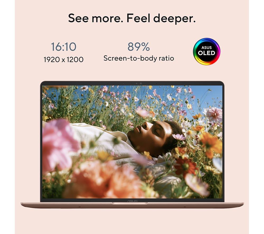 ASUS Zenbook 14 UX3480QA OLED 14" Laptop, Copilot+ PC &ndash; Snapdragon X, 512 GB SSD, Pink image number 5 of 12