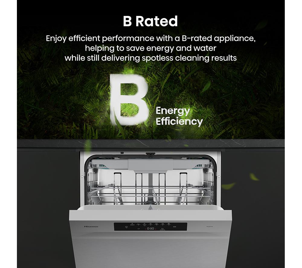 HISENSE Hi4 HS643B90X Full-size Dishwasher - Silver image number 4 of 20