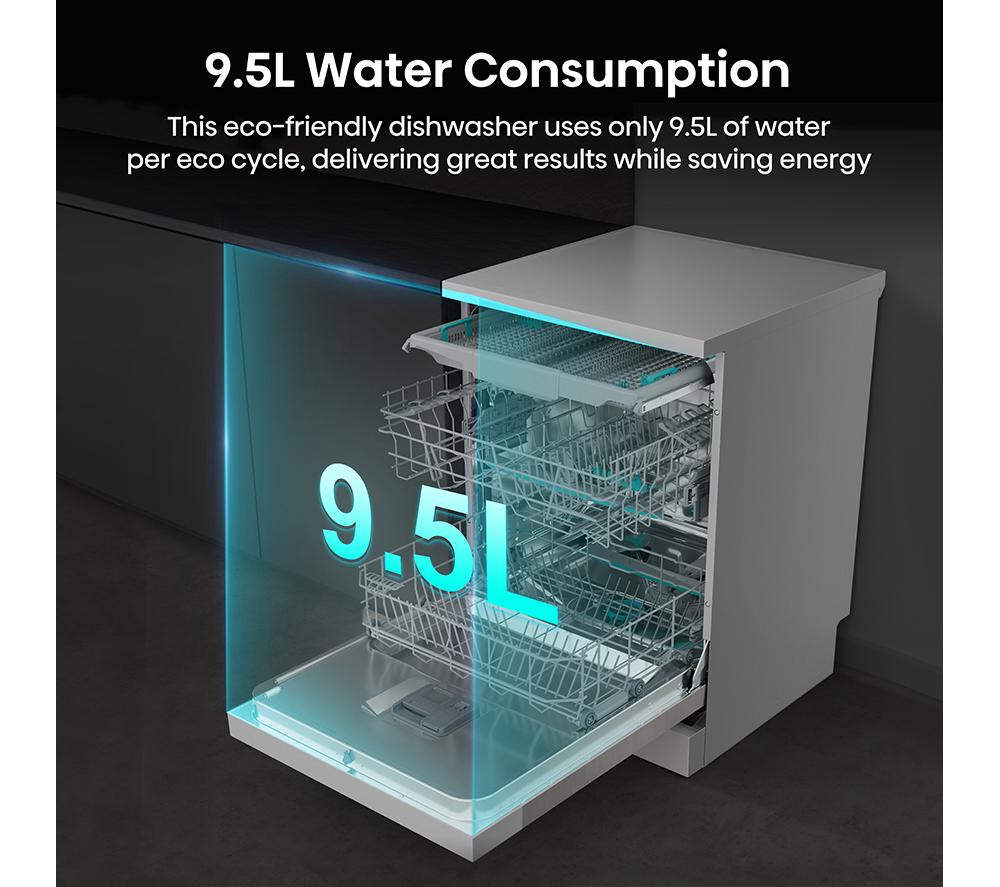HISENSE Hi4 HS643B90X Full-size Dishwasher - Silver image number 5 of 20