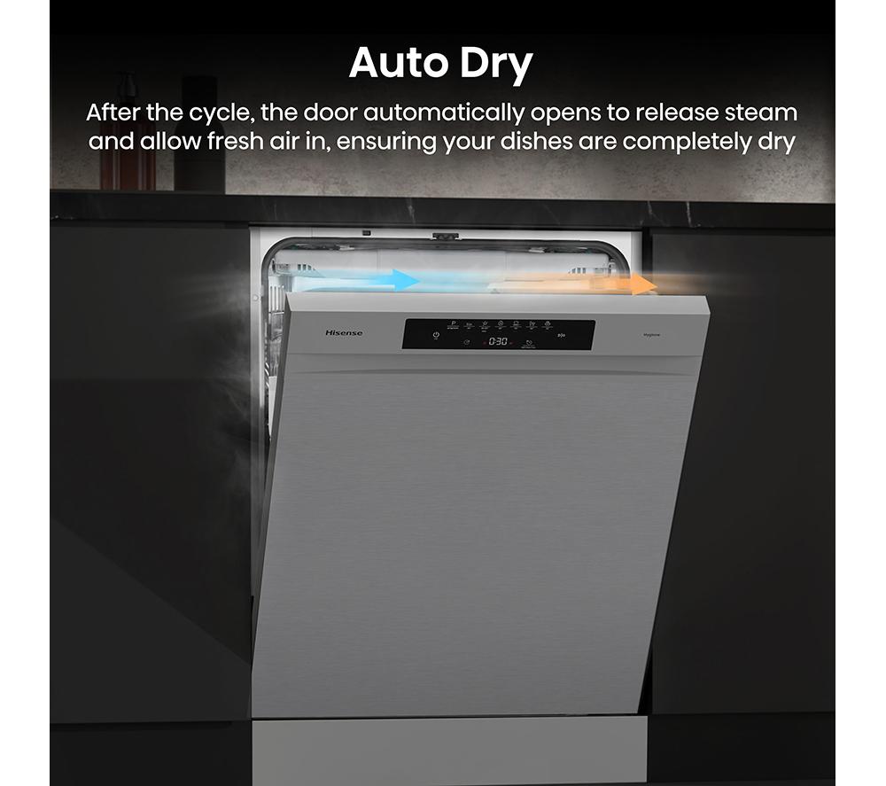 HISENSE Hi4 HS643B90X Full-size Dishwasher - Silver image number 7 of 20