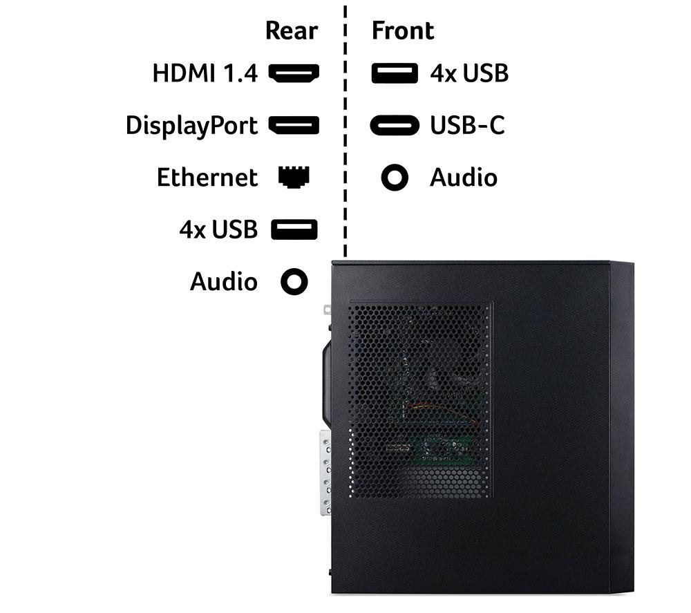 ACER Aspire XC-102 Desktop PC - AMD Ryzen 5, 512 GB SSD, Black image number 7 of 7